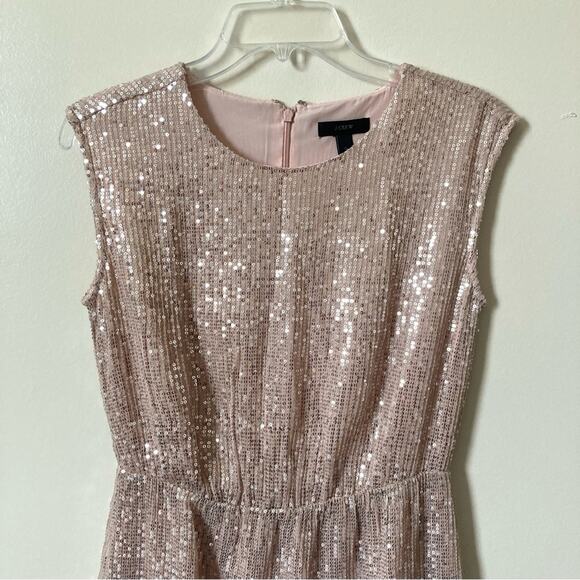 J. Crew Sequin Dress Size 0 Cap Sleeve Pink - Picture 3 of 12